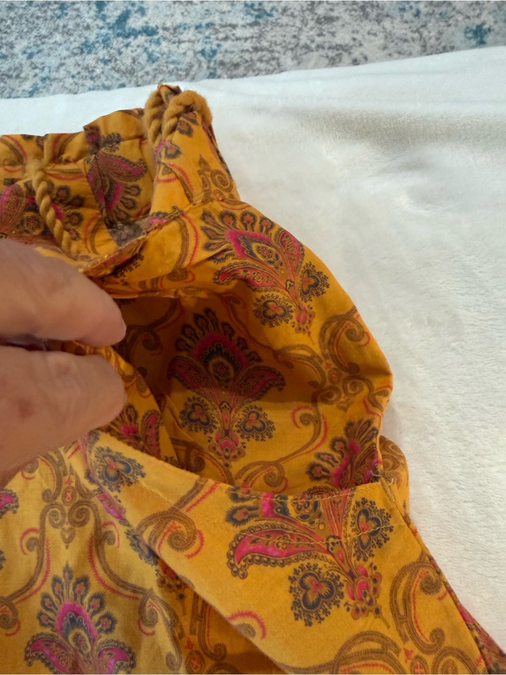 Sundance yellow and red floral-patterned drawstring lounge pants Large D92 - Picture 4 of 6